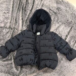 Mayoral Charcoal Puffer Jacket with Bow Design